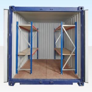adjustable, heavy duty three tier container racking (single bay)