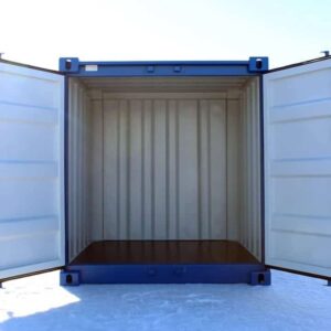 10ft x 8ft wind & watertight steel storage container – used, forklift friendly