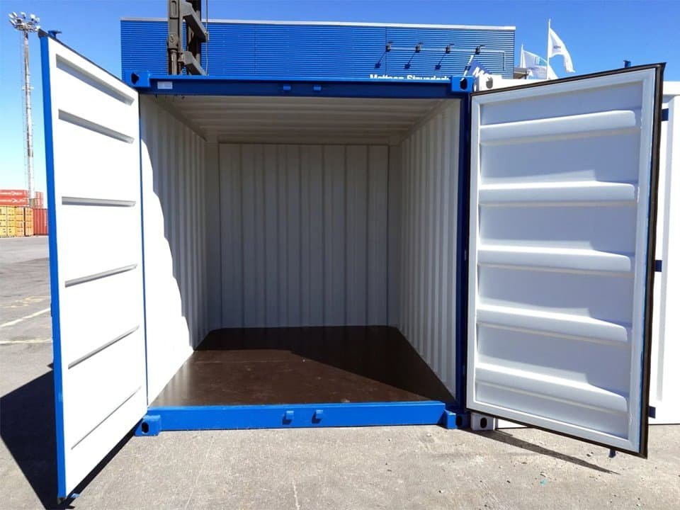10ft x 8ft wind & watertight steel storage container – used, forklift friendly 10ft x 8ft wind & watertight steel storage container – used, forklift friendly