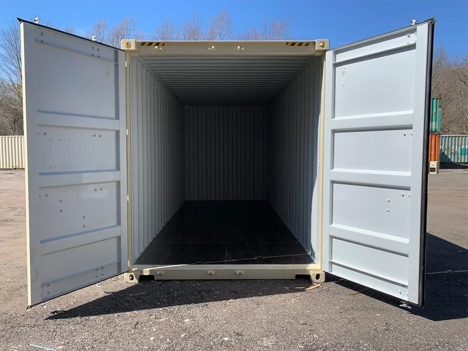 20′ x 8′ x 9.5′ tall– new high cube shipping/storage container – wind and watertight – beige 20′ x 8′ x 9.5′ tall– new high cube shipping/storage container – wind and watertight – beige