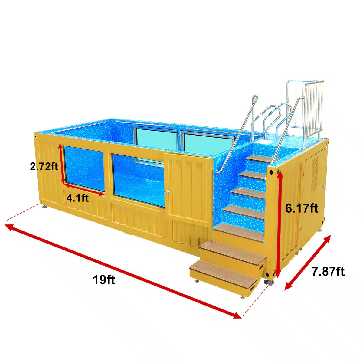 20ft luxury container swimming pool with glass viewing panel 20ft luxury container swimming pool with glass viewing panel