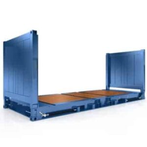 20ft used flat rack shipping container – heavy duty steel, collapsible ends
