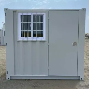8ft steel shipping container with door & window – compact & durable