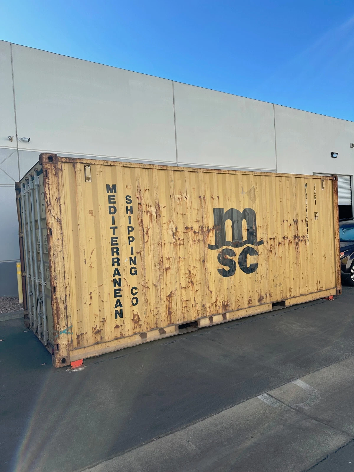 used 20ft conex shipping / storage container – yellow/gold – priced to sell! used 20ft conex shipping / storage container – yellow/gold – priced to sell!