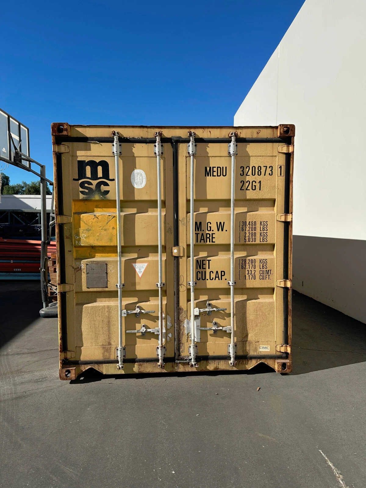 used 20ft conex shipping / storage container – yellow/gold – priced to sell! used 20ft conex shipping / storage container – yellow/gold – priced to sell!