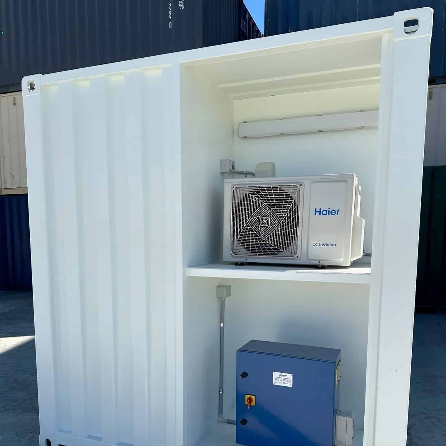 white modified 10ft shipping container with ac white modified 10ft shipping container with ac